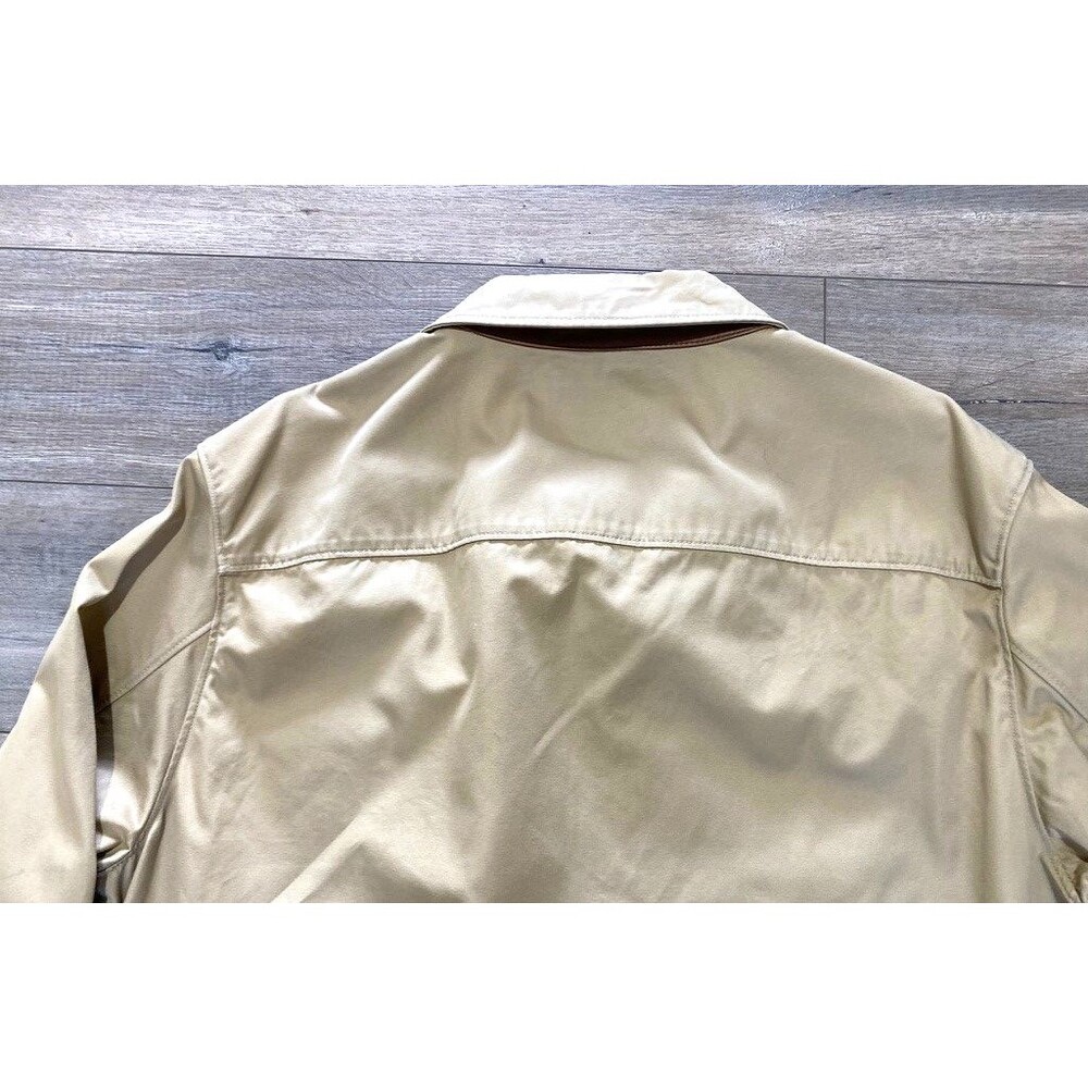 Polo Ralph Lauren Europe Bi Swing Mens XL Tan Pony Logo Leather Trim Jacket Rare - Picture 8 of 15
